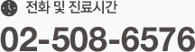 전화 및 진료시간 02-508-6576